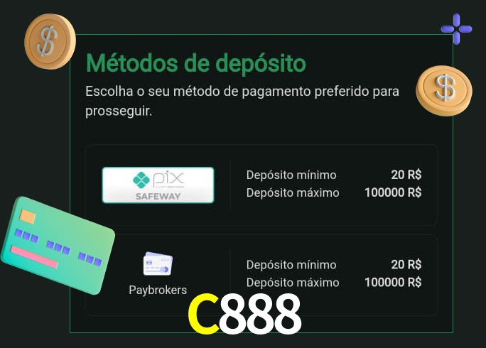 O cassino C888 oferece uma grande variedade de métodos de pagamento